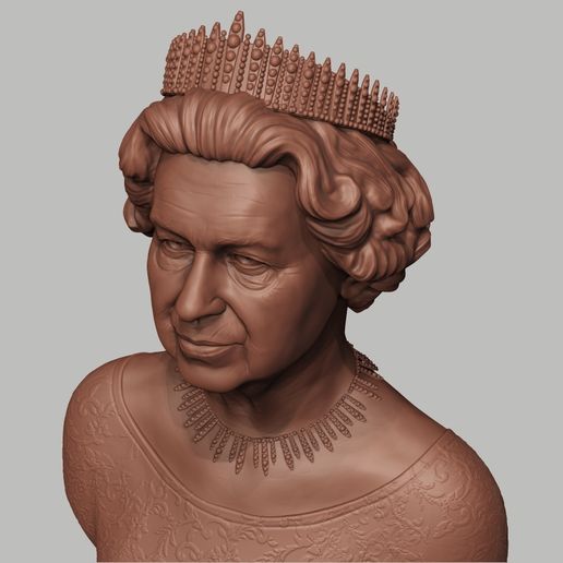 👸 Queen Elizabeth II Bust 3D print model・ STL File for 3D printing and ...