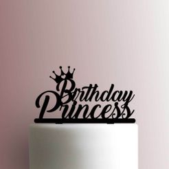 JB_Birthday-Princess-225-A224-Cake-Topper.jpg Fichier STL CADEAU D'ANNIVERSAIRE POUR LA PRINCESSE・Design pour imprimante 3D à télécharger