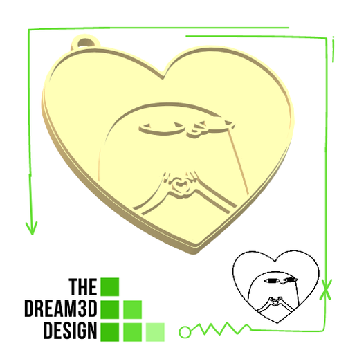 MEME IN LOVE KETNIPZ KEYCHAIN / KEY RING / PENDANT 3D model
