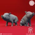 td - YASASHIIKYOJINSTUDIO - PRE-SUPPORTED Giant Boar + Piglets- Tabletop Miniature (Pre-Supported STL)
