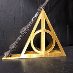 IMG_8288.jpeg Free STL file Deathly Hallows Wand Holder・Design to download and 3D print