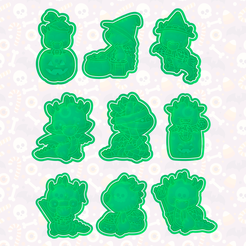 main.png 3D file Halloween dragons cookie cutter set of 9・3D printer design to download