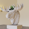 bust-planter-1.png Elk moose planter pot flower vase bust stl 3d print file