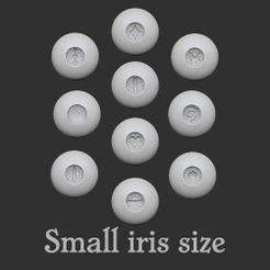 eyes-V01-small-sized-iris-01.jpg 3D file 16mm small sized iris eyes・Template to download and 3D print