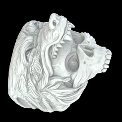 Screenshot-2023-10-01-092310.png Archivo STL Skull and wolf ring・Diseño para descargar y imprimir en 3D