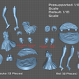 Asuka-and-Rei-Pieces.png Asuka and Rei Summer Dress - Evangelion Anime Figurine STL for 3D Printing