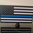 20231002_125743.jpg US  The Thin Blue Line Double Sided Flag Police Law Enforcement Memorial Stars and Stripes With Stand Easy Print