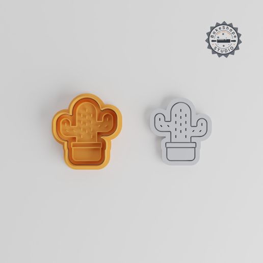 product_337-02_overview.jpg Mini Cactus Shape Cutter & Stamp Set, Perfect for Cookies & Fondant, 3 Sizes, 6 Pieces, House Botany Decor