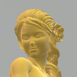 Yumi4.png 3D file Yumi Graceful Nude with Flower in Hair・3D print object to download