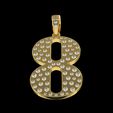 16.jpg Letter 8 Flush Setting Diamond Pendant