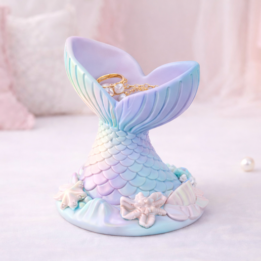 Mermaid Tail Trinket Dish – Ocean Fantasy Jewelry Holder STL 3D Print File (Digital Download)