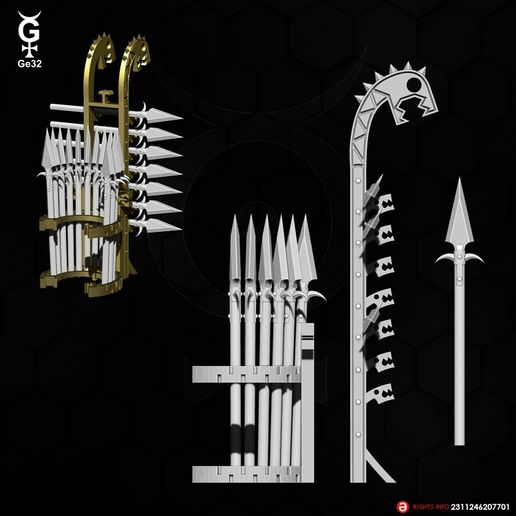 Skinks-WeaponRack-Javelin-02.jpg Saurian Skink - Оружейная Стойка Копья (6+6+1)