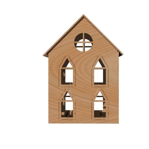 Laser cut house model - 3D model önizlemesi