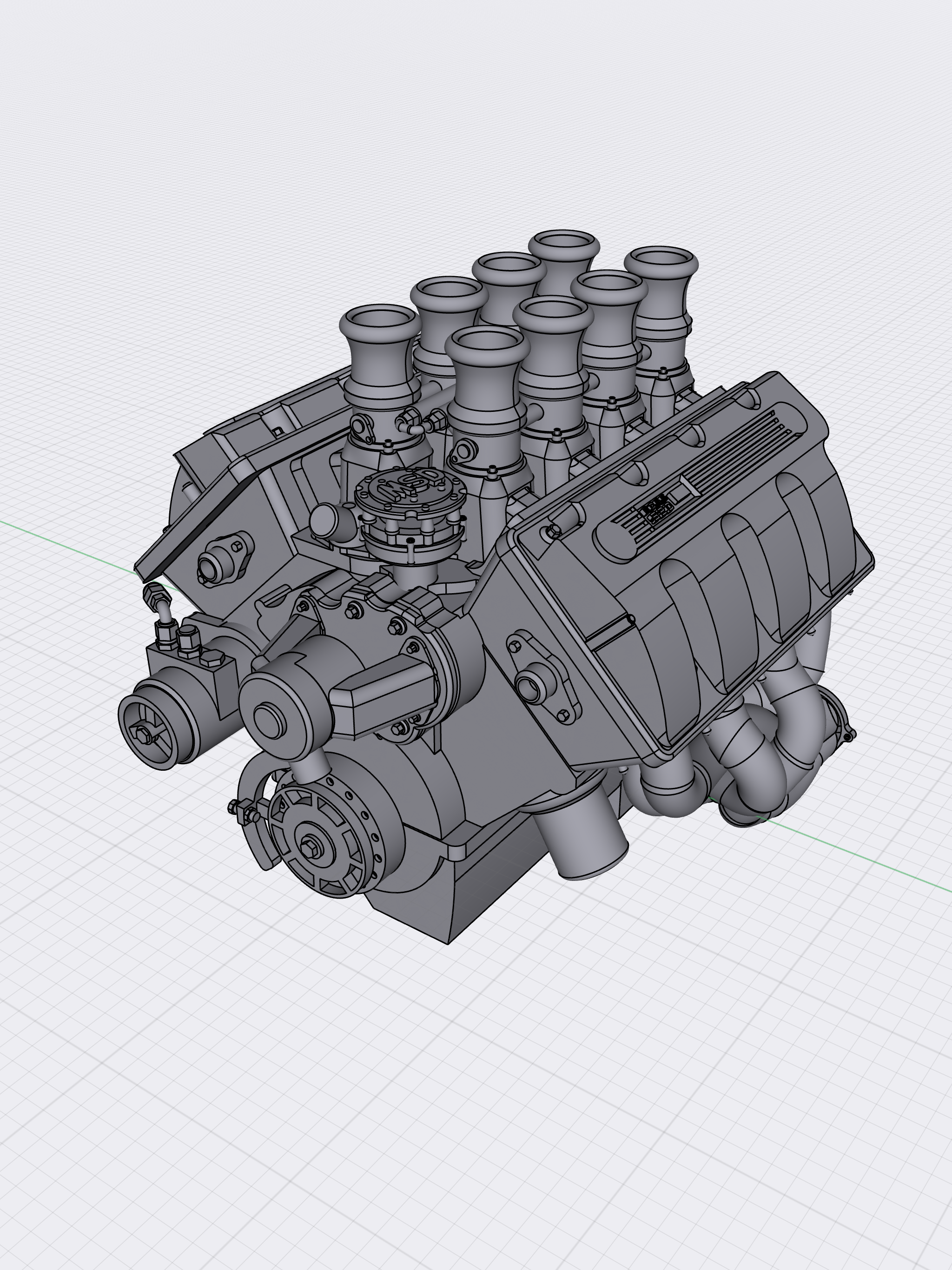 IMG_0591.png Descargar archivo STL Boss9 520ci Ford Big Block BBF John Kaase ITB Crate Engine • Plan de la impresora 3D, MCSDesign