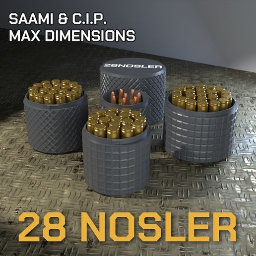 CBOX AMMO BOX 28 Nosler AMMUNITION STORAGE 80/90/100/110/120MM ROUND CASE ORGANIZER 28nosler