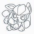 glaceonsubir2.jpg Glaceon Pokemon Anime Chibi Cookie Cutter