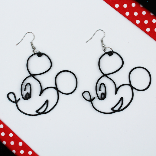 🐁 Mickey Mouse Line Art Boucle d'oreille Disney Bijoux Bague
