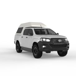 Taller-Movil-2Cab.124.jpeg STL file Toyota Hilux Double Cab with 3D Custom Closed Box - Complete Model・3D printer model to download
