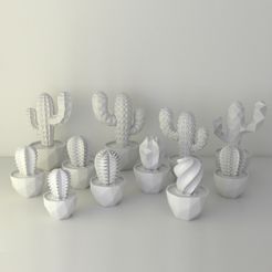 cactus family photo white_square.jpg Free STL file VECTARY succulent family・3D printable object to download