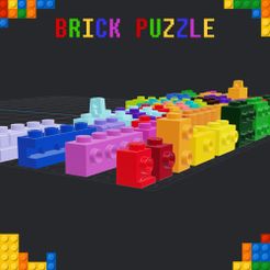 Brick-Puzzle-Block-Special-001.jpg STL file Brick Puzzle - Block - Special・3D print object to download