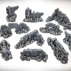 Deluxe-Bundle-Ancient-Ruins-Grimdark-Vignette.jpg 3D file Ancient Ruins Grimdark Starter Set (Ten Models)・3D printing model to download