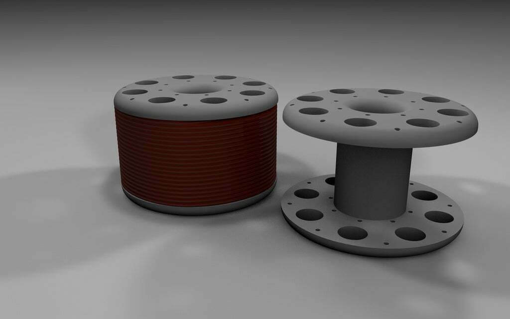 Free STL file Coil Bobbin 40OD x 20W x 16ID x 10mm inner