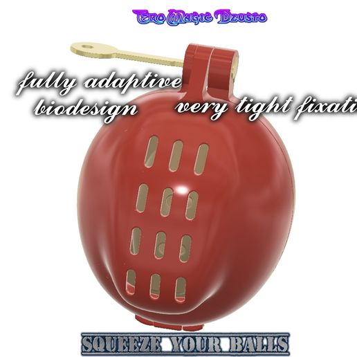 exclusive Male Chastity Device full packing Cock Cage Penis Ring  Virginity Lock Chastity Belt Adult Game Sex Toy "SUPERLOCK" Balls locker clamp v71 3d print and cnc - 3D model önizlemesi