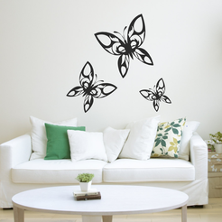 5.png Archivo STL Mariposa - Decoración de pared・Objeto de impresión 3D para descargar