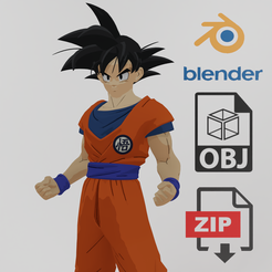 Portada.png Archivo OBJ Goku Dragon Ball Textured Rigged・Plan para descargar y imprimir en 3D