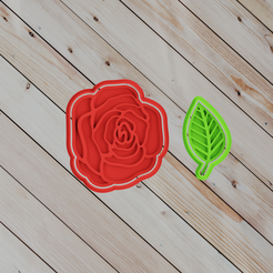 untitled.png STL file COOKIE CUTTER rose leaf・3D printing design to download