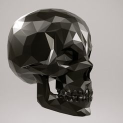 low-poly-skull-3d-model-obj-mtl-3ds-fbx-1.jpg Fichier OBJ gratuit Crâne Low Poly・Plan pour impression 3D à télécharger