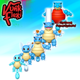 CGImages37.png Blastoise Pokemon MultiColor Flexi Print-In-Place + figure & keychain