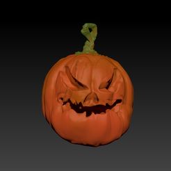 Calabaza2RENDER.jpg Бесплатный STL файл Halloween Pumpkin V1・Шаблон для загрузки и 3D-печати