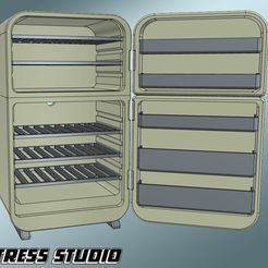retro_fridge_2_front.jpg Free 3D file Miniature retro fridge v2・3D print object to download