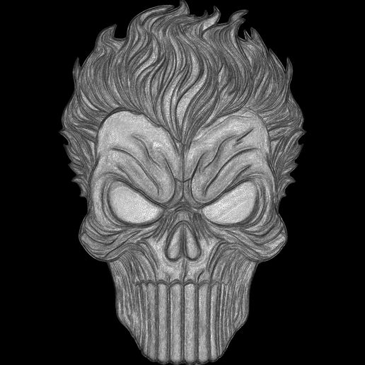 Comic-Skull-Head-Relief-15.jpg A Collection of 4 Comic Skull Head Relief No4 STL file for 3d printing or CNC