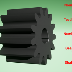 Ready for manufacturint Normal module 2mm Teeth facewidth 20mm Number of teeth 13 Gear diameter 30mm Shaft diameter 8mm Cylindrical gear - paired - z13 m2 D30 d8