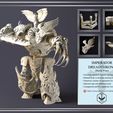 IMPERATOR DREADTHRONE (Battle Pose) - Extremely detailed character and base - Modular body to facilitate printing and assembly - Numerous variants of equipment for customization - Optional cape and additional arms - Unsupported and Pre-supported versions included © https://www.patreon.com/heresyposting [Pre-Supported] Imperator Dreadthrone -  Complete Pack + Bonus