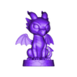 SgaeylV3.stl 💙 Sgaeyl – Fourth Wing Navy-Blue Daggertail Dragon chibi-Style Figure | 3D Print Model 💙