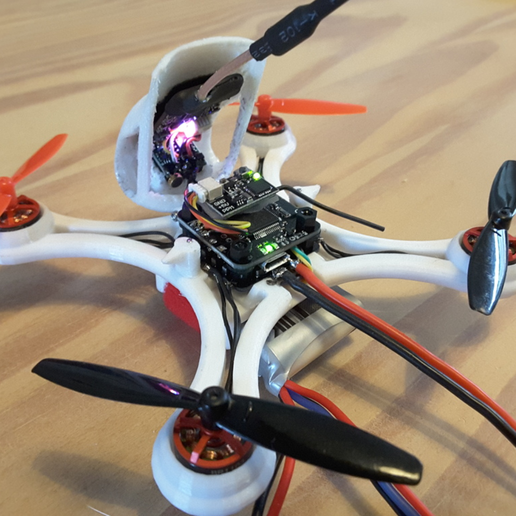Capture d’écran 2017-02-20 à 12.17.49.png Archivo STL gratis Mini Quadcopter FPV Racer 120 mm micro FC lumenier Racing sin escobillas F4 1103 10.000kv 2S・Objeto imprimible en 3D para descargar, Microdure