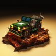 1.png 3D military Jeep in mud voxel art