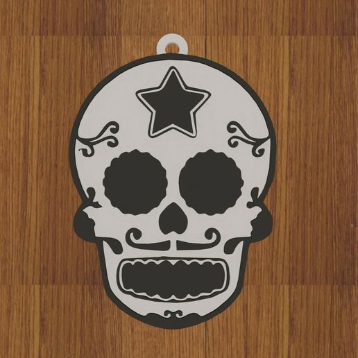 MEXICAN SKULL KEYCHAIN - 3D model önizlemesi
