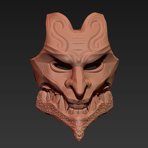 MASK1.jpg Oni Dämon Halbmaske - Tragbare 3D-Druck Maske