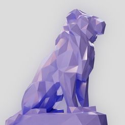 10.jpg Free STL file Lowpoly lion・3D printing template to download, Vincent6m