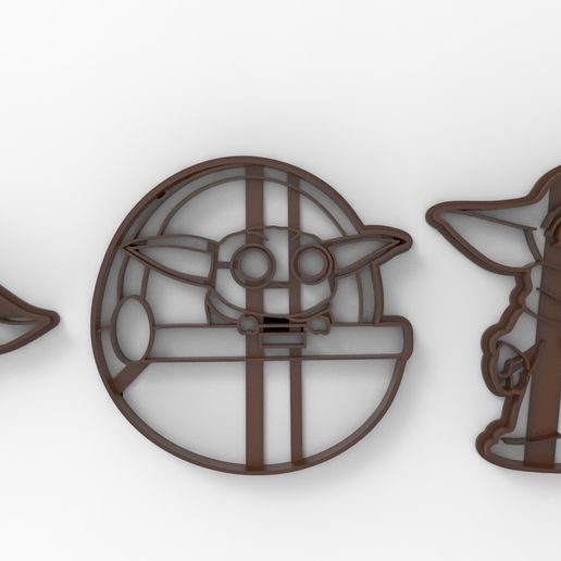 Baby yoda Mandalorian - Cookie cutter 3D model