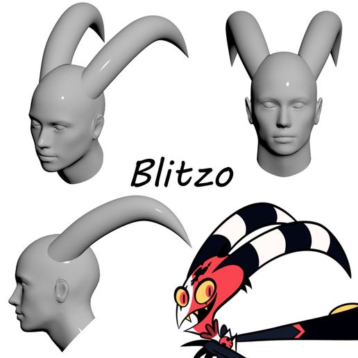 Helluva-Boss-Blitzo-horns-STL-pack-3D-print-model.jpg Helluva Boss characters horns STL pack 3D print model
