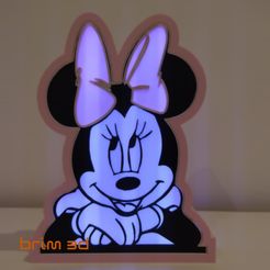 Minnie_brim3d_A_00.jpg STL file Minnie Mikey Mouse - Led light brim3d・3D print object to download