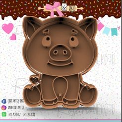 10-Cerdito-sentado.jpg Cortante para galletita CERDITO SENTADO - SITTING PIG Cookie Cutter