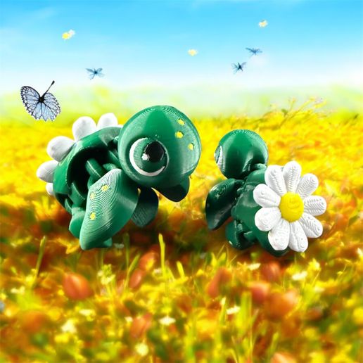 Photoroom_20250123_131424.jpeg Daisy Baby Turtle Articulated Flexi -Keychain Version Included