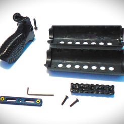 FOTO-1-RIEL.jpg Fichier STL RAIL PICATINNY POUR GARDE-MAIN M4 / AR15・Plan pour impression 3D à télécharger