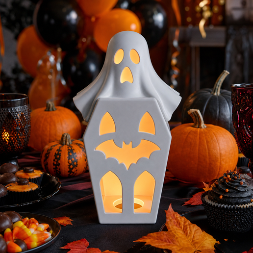 Ghost Lantern Halloween STL | LED Tea Light Haunted House Decor